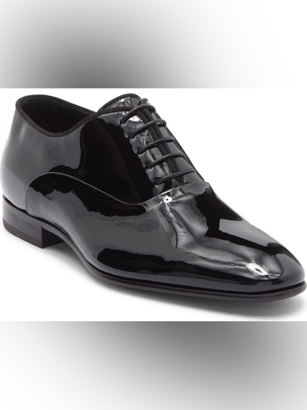 New BOSS Patent Leather Lace Up Oxford Dress Shoes Formal Black Sz 6.5